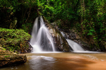 Leva or Rak Jung Na mon Waterfall at Ban Na mon in Wiang Haeng District, Chiang Mai, Thailand.