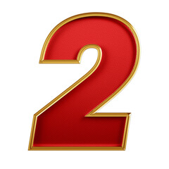 Number 2 textured 3d alphabet