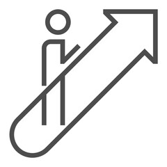 Escalator, square line vector icon