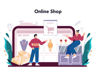 Jeweler online service or platform. Goldsmith examining