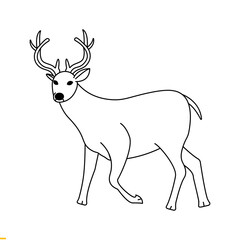 Deer Line Art vector Logo Design for Business and Company