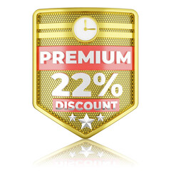 Premium Pack 22% Discount 3D golden shield for Composition