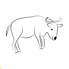 Buffalo Line Art vector Logo Design for Business and Company