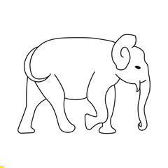 Elephant Line Art vector Logo Design for Business and Company