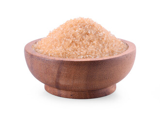 sugar in bowl isolated on white background.