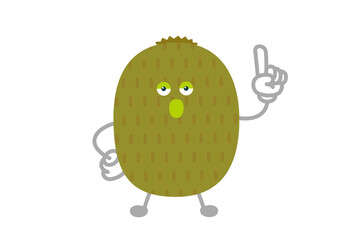 指差しするシンプルでかわいいキウイのキャラクターのベクターイラスト