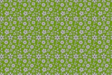 seamless pano raster pattern with white doodles flowers