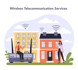 Fototapeta premium Internet telecommunication services sector of the economy
