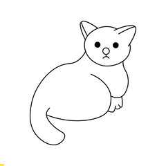 Cute Cat Line Art Design for Business and Companies