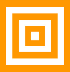 Graphic element yellow square with linear ornament