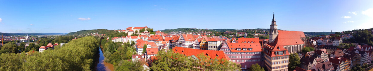 Fototapeta na wymiar Tübingen, Deutschland: Panorama über die Stadt