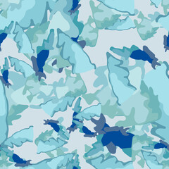 Winter camouflage of various shades of grey and blue colors