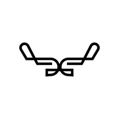 Abstract wing logo design template on white background