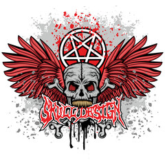 Gothic sign with skull, grunge vintage design t shirts