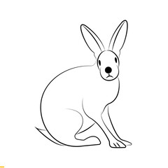 Fototapeta na wymiar Rabbit Line Art Logo Template for Business and Company's