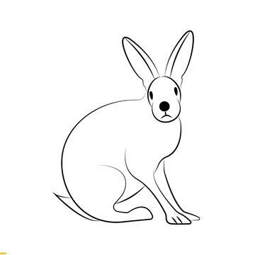 Rabbit Line Art Logo Template for Business and Company's