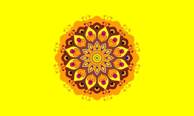 Mandala coloring book for kids mandala coloring page yellow background