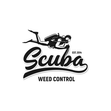 scuba logo inspiration, diving, weed control