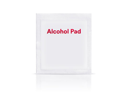 Alcohol Pads Package Mockup Isolate Equipment Of Rapid Antigen Test Equipment Kit Set ,Mock Up For Packaging Design Concept