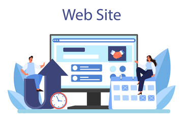 Anti crisis strategy online service or platform. Business planning