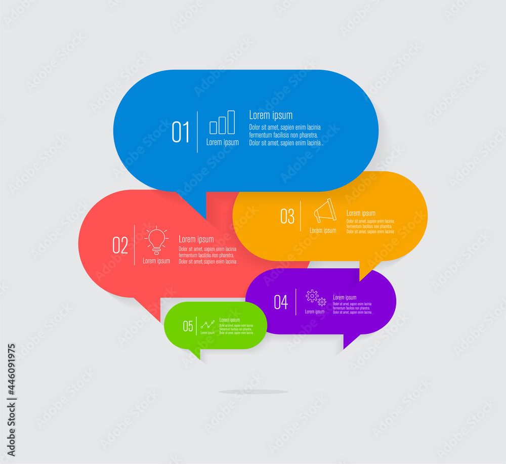 Wall mural infographics design with speech bubble flat vector illustration