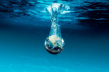 earth went underwater of the ocean.
