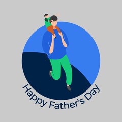 flat illustration of father's day