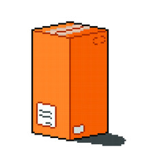 pixel art style of tall delivery box with address sign