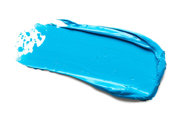 Blue paint stroke on white