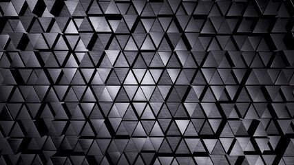 Abstract composition of triangles. 3d rendering.