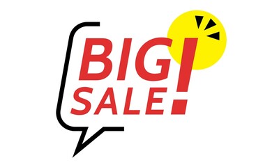 Big Sale and special offer. Banner, Button Speech bubbles with dialog words Thinking and speaking clouds . Vector illustration.Theme color.
