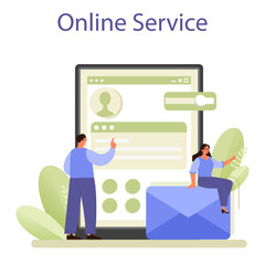 Networking online service or platform. Employees collaboration