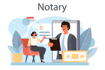Notary service concept. Professional lawyer signing and legalizing