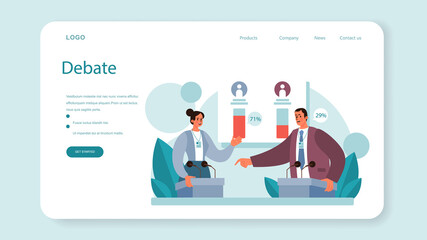 Politician web banner or landing page. Idea of election and governement.