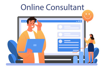 Positive public relations online service or platform. Successful brand