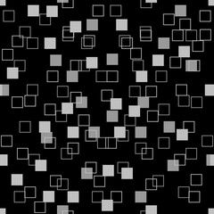 Light squares decorative on black seamless pattern