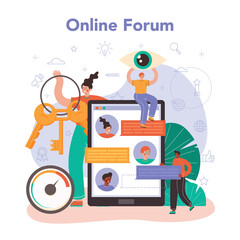 SEO specialist online service or platform. Idea of search engine