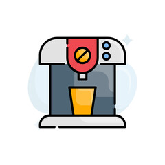 Portable Coffee Maker vector outline filled icon style illustration. EPS 10 file