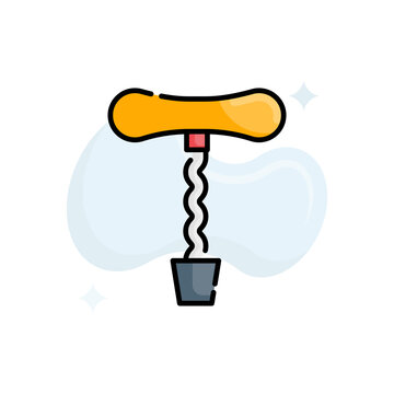recommend clip art: Corkscrew vector outline filled icon style illustration. EPS 10 file