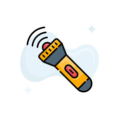 Flashlight vector outline filled icon style illustration. EPS 10 file