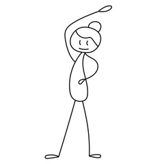 stick figure girl doing exercises