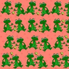 seamless pattern with frogs