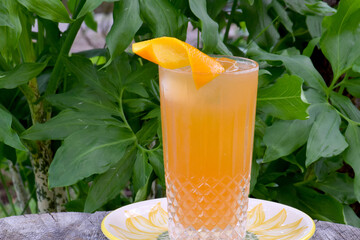 Rye Whiskey inspired cocktail with orange peel garnish
