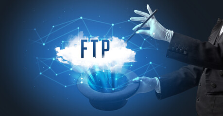 Magician or illusionist is showing magic trick