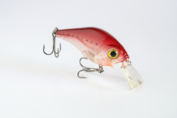 A fishing spinners and wobblers multi-colored background. Standard type of fishing lure.