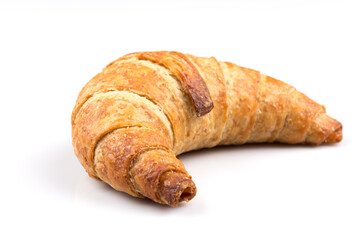 Croissant over white background