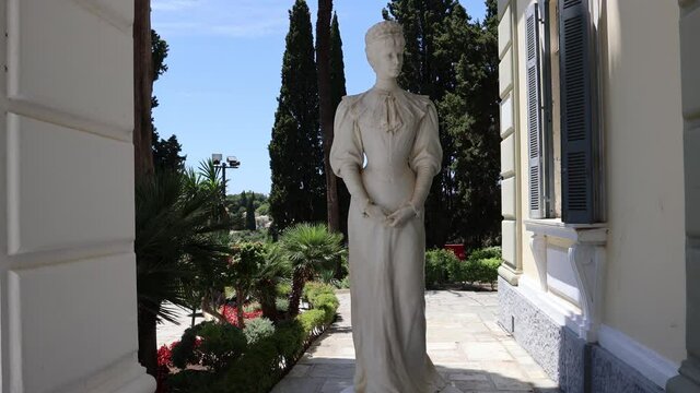 Sisi statue in Achilleion palace also called Sisi Palace on Corfu Island, Greece