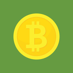 Obraz premium Investment Coin, Bitcoin Icon, Bitcoin Background, Money Symbol, Stock Market, Bitcoin, Virtual Crypto Currency Flat Vector Illustration Background