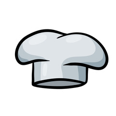 Chef hat. Cook white Clothes. Element of the restaurant and cafe logo. Sketch Cartoon drawn illustration