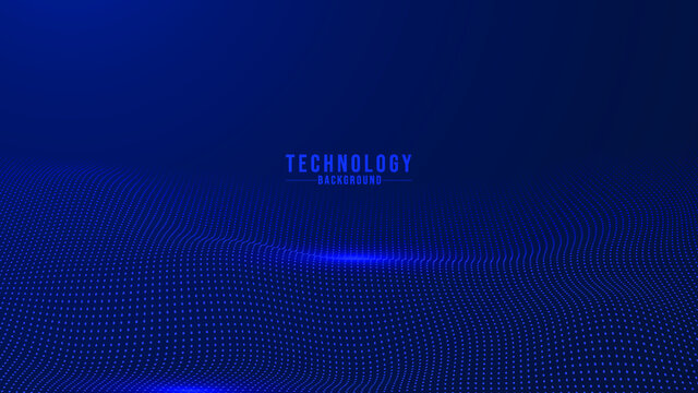 blue abstract background.Futuristic point wave. Technology background vector. Vector illustration